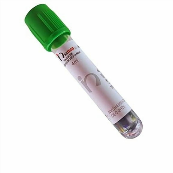4ml Sodium Heparin Vacuum Blood Collection Tube, Double Cap, Pack of 100