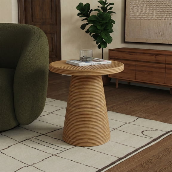 Safavieh Couture Vyvianna Rattan Modern End Table, Natural