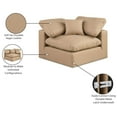thumbnail image 2 of Meridian Furniture Comfy Tan Vegan Leather Corner Chair, 2 of 12