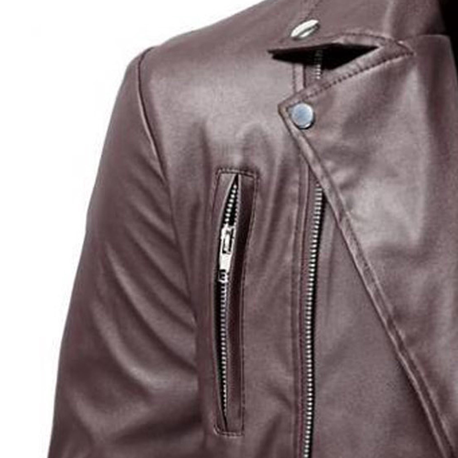 Bazeneo Mens Leather Jackets Faux Leather Motorcycle Jackets Pu Long Sleeve Biker Jacket Vintage Plain Colour Fitted Coats Full Zip Collar Casual Outwear Punk Clothes for Men