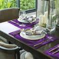 thumbnail image 6 of Placemats Set of 4, Purple Rose Flower Floral Dining Table Place Mats Heat Resistant Non Slip Washable Linen Kitchen Table Mats for Outdoor Indoor Decor, 6 of 6