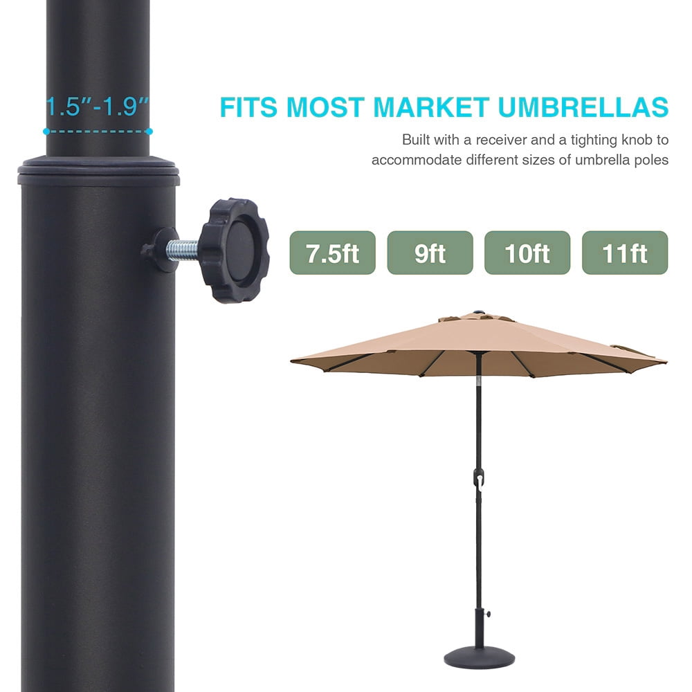 Abble 33 lbs. Patio Umbrella Base in Black, Sleek Design to Match Basic and Stylish Market Umbrellas