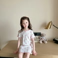 thumbnail image 5 of YTDSCS Kids Toddler Girls Nightgown Pajamas Cotton Dresses Sleepwear Crewneck Printed Summer Jammies Long Skirt for 3-10 Years, 5 of 9