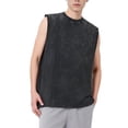 thumbnail image 3 of Daiosportswear Men'S Summer Crewneck Tank Sleeveless Loose Workout Tops Acid Wash Cotton Shirts Black-A XL(XL), 3 of 5