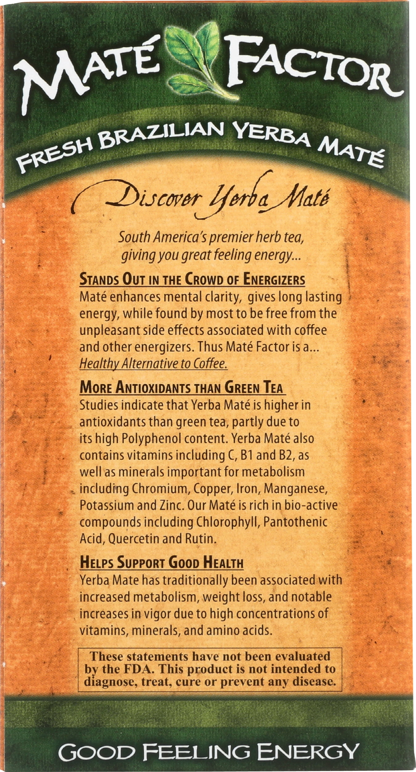 (Pack of 6) mate Factor Organic yerba Mate Chai, 2.47oz