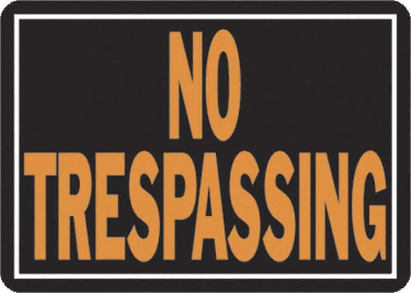(2 pack) 10X14 No Trespass Sign, Orange & Black Aluminum Privacy Sign by HY-KO