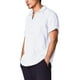 thumbnail image 3 of Camisas De Franela Para Hombre Camisa holgada de talla grande informal sólida de lino y algodón para hombre, camisa de manga corta con cuello vuelto para hombre (White, M), 3 of 7