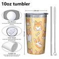 thumbnail image 4 of Corgi Dog and Footprints 10oz Tumblers Stainless Steel Tumbler with Lid and Straw,Vacuum Insulated Double Wall Travel Tumbler Cups with Cleaning Brush for Coffee, Tea, 4 of 4