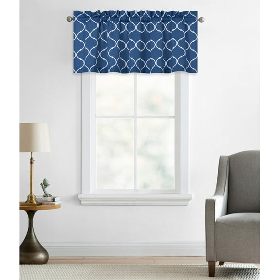 Regal Home Collections Oversized Shabby Lattice Trellis Rod Pocket Window Valances - Navy