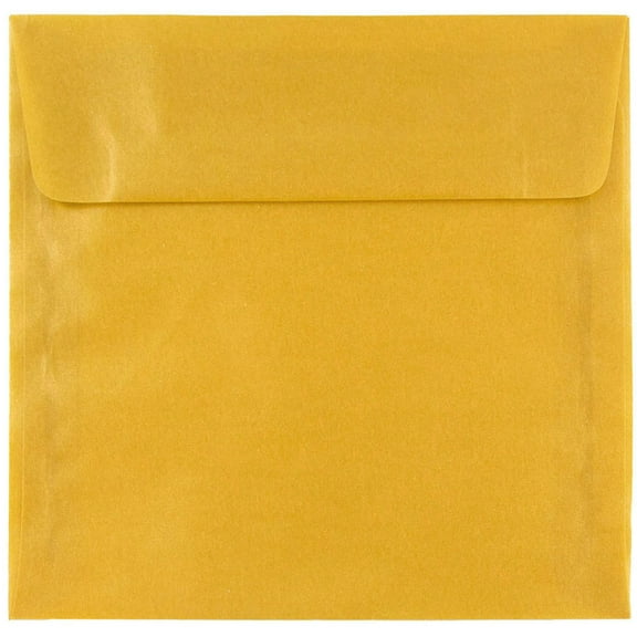 JAM Paper 6 x 6 Translucent Envelopes, Gold, 250/Pack