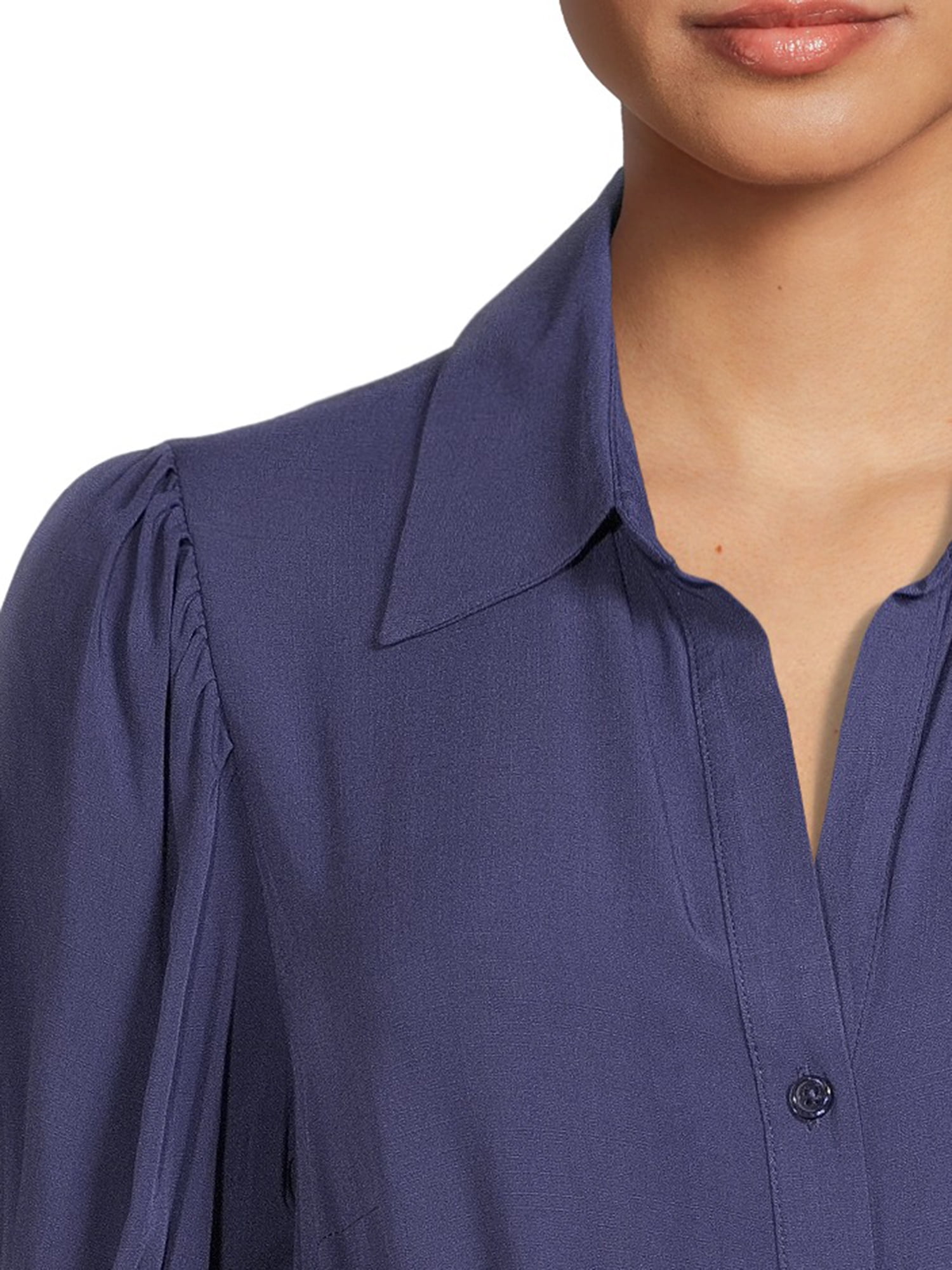Time and Tru Women's Tiered Midi Shirt Dress
