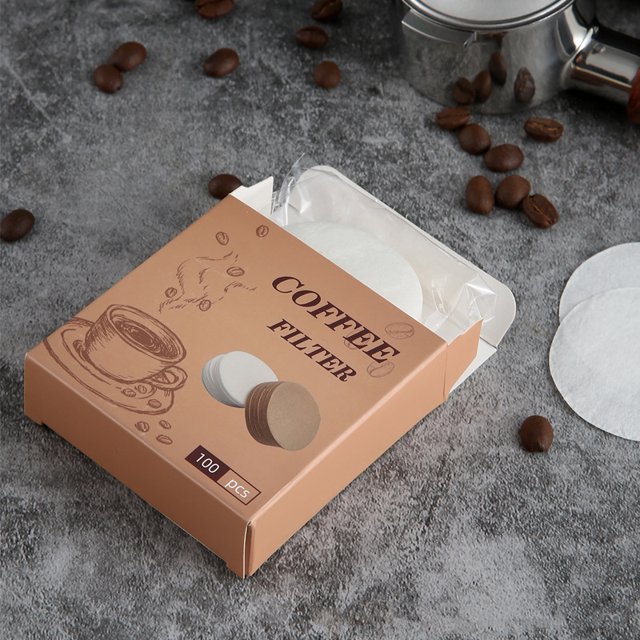 100 Pcs Filtres Ronds en Papier pour Machine à Expresso Cafetière Moka Non Blanchie (51mm)