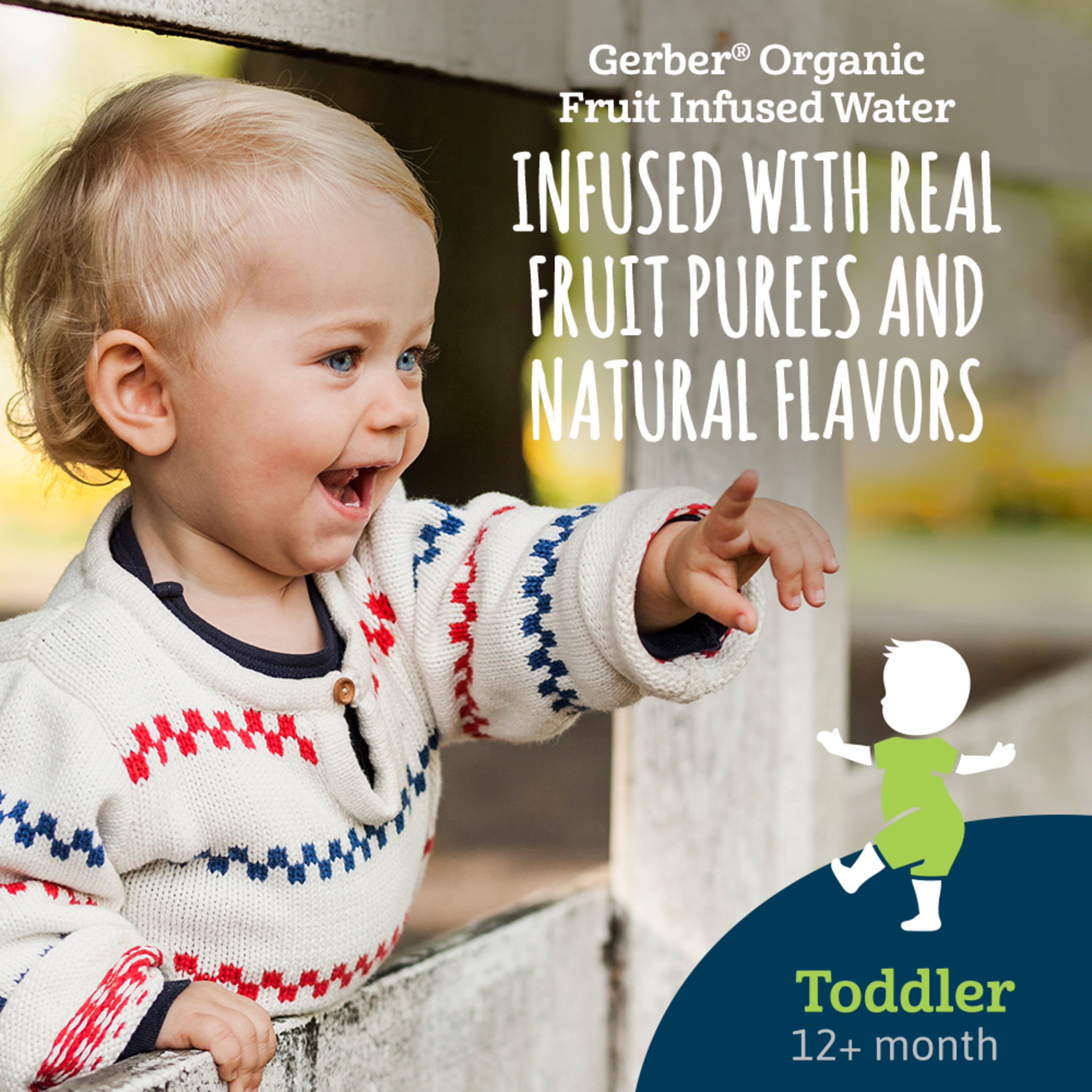 Gerber Graduates Organic Fruit Infused Water Hydration, Strawberry, 3.5 fl oz Pouch (16 Pack)