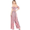 thumbnail image 3 of A. Calin Women's Juniors Nautical Crop Top Palazzo Pants Matching Separates Set (Large, Pink), 3 of 3