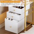 thumbnail image 3 of Makeup Cart Organizer with Mirror, Large Floor Skincare Organizers Make Up Organizers-Vanity Storage Organizer Cosmetic Display Cases Holder for Skin Care Perfume Nail Polish Brush Hair Tool (Gold), 3 of 8
