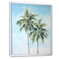 thumbnail image 2 of Designart "Minimalims Palm Trees Green II" Floral Floater Framed Canvas Print, 2 of 7
