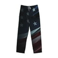 thumbnail image 6 of Uemuo American Flag Waving Print Pattern Men's Wide Leg Palazzo Lounge Pants with Pockets Light Weight Loose Comfy Casual Pajama Pants-Large, 6 of 9