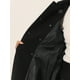 thumbnail image 5 of Abrigo de invierno para mujer Abrigo de guisante con cuello en contraste de terciopelo con botones de un solo pecho Negro L, 5 of 5