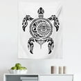 thumbnail image 1 of Turtle Tapestry, Tribal Hawaiian Pattern Tropic Maori Style Tattoo Design, Fabric Wall Hanging Decor for Bedroom Living Room Dorm, 5 Sizes, White and Black, by Ambesonne, 1 of 1