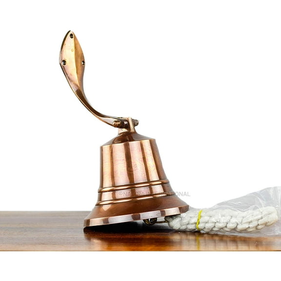 Authentic Bronze Premium Metal Bells | Marine Maritime Nautical Boat Bells & Ship's Decor Functional Bell | Nagina International (9 Inches)