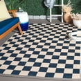 thumbnail image 4 of SAFAVIEH Courtyard Talbot Checkered Indoor/Outdoor Area Rug, Navy/Beige, 6'7" x 6'7" Round, 4 of 5
