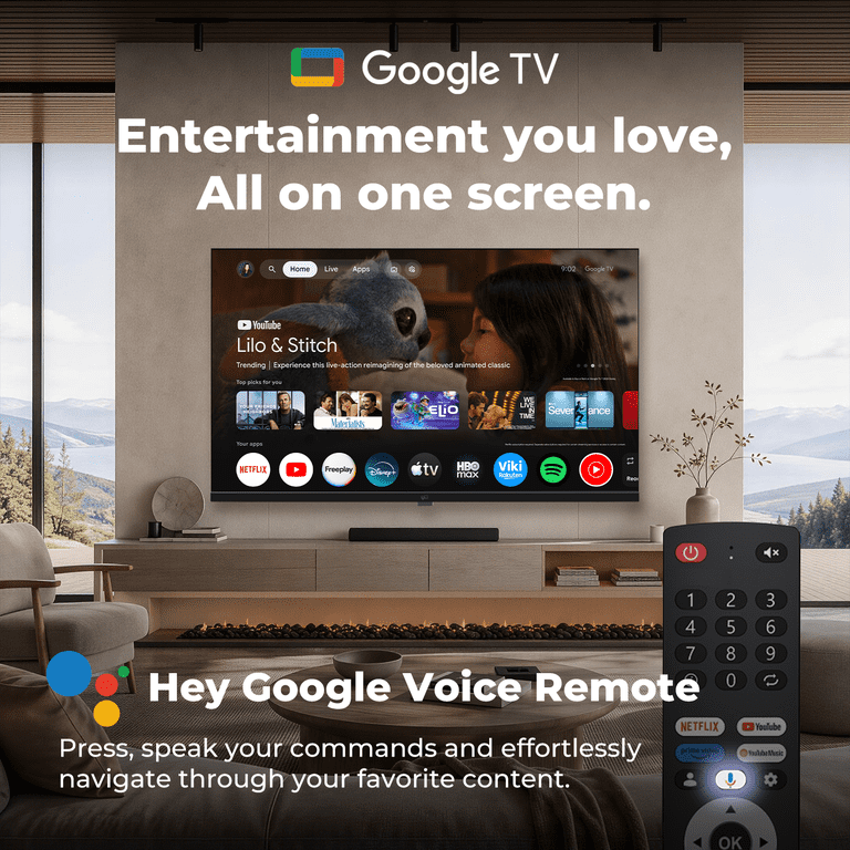 FPD 32-inch Smart TV, Google TV, HDR 10, Dolby Audio, Voice