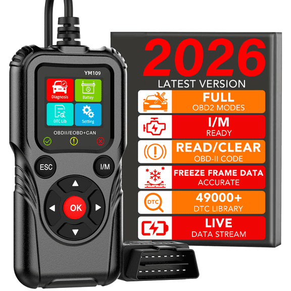 OBD2 Scanner, Car Code Reader, Auto Diagnostic Tool for Check Engine Light, Car Scanner for All Vehicles since 1996, Black