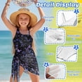 thumbnail image 6 of Xoenoiee Butterfly Music Note Print Girls Swimsuits Kids Bathing Suit with Cover Up Skirt One Piece Swimwear with UPF 50+ for Vacation Beach Pool, Size 17-18 Years, 6 of 7