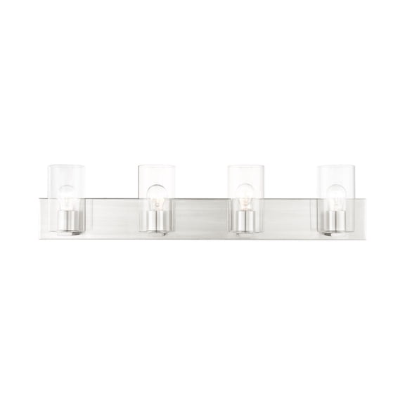 16554-91 Livex Lighting Zurich - 4 Light Bath Vanity in Contemporary Style - 35.5 Inches wide by 7.75 Inches high-Brushed Nickel Finish