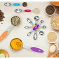 thumbnail image 5 of Juego de 13 tazas medidoras y cucharas magnéticas: 5 tazas medidoras de acero inoxidable, 7 cucharas medidoras magnéticas de doble cara y 1 nivelador para cocinar y hornear (5+7+1), 5 of 5