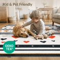 thumbnail image 4 of ODIKA 6'x9' Washable Area Rug Non-Slip, Easy Care, Under Door Layered Bold Stripe Stars Motif Layering Doormat Front for Family Room, Living Room, Master Bedroom, 4 of 7
