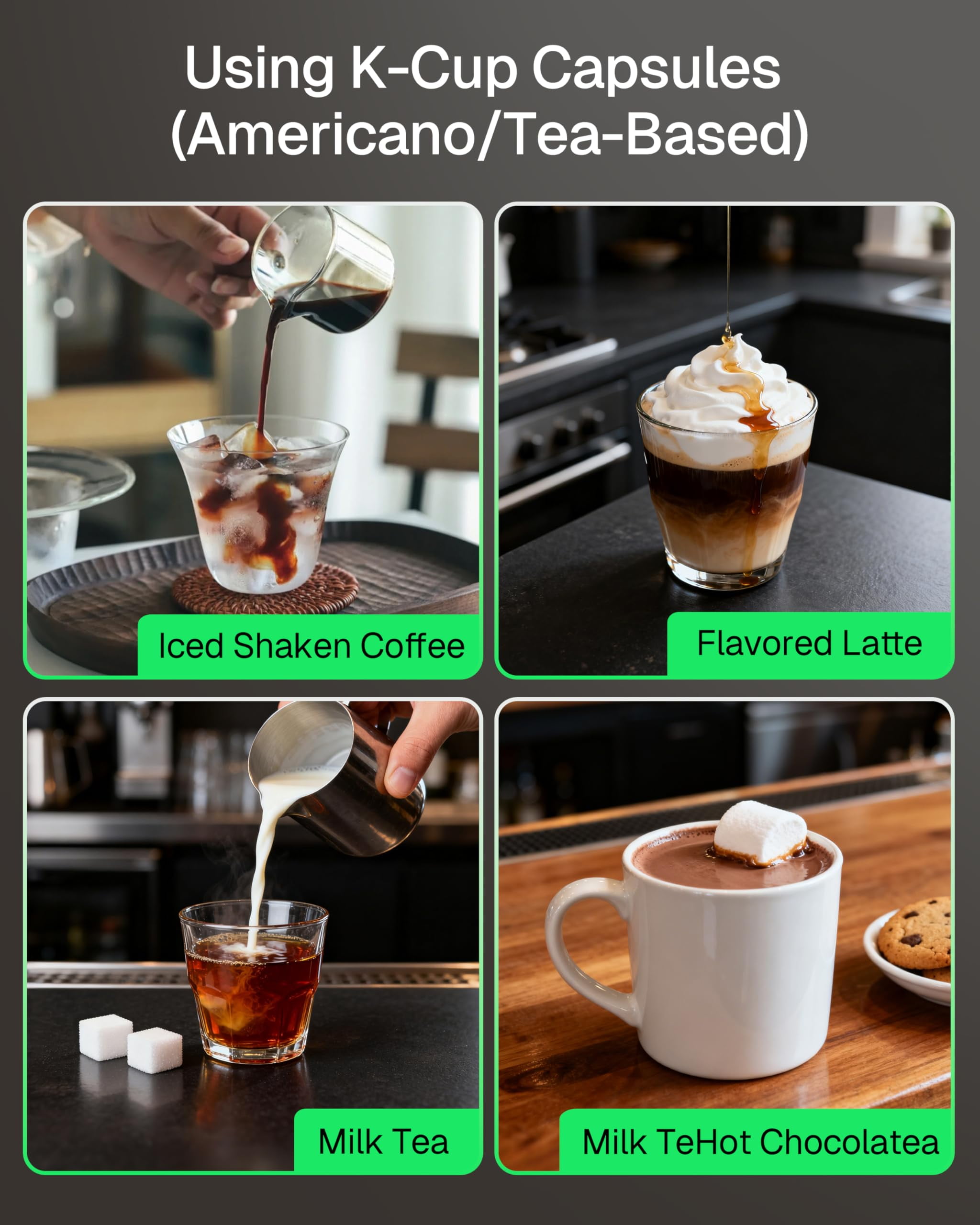 HBN 3-in-1 Coffee Maker, Multi Coffee Maker Single Serve for Nespresso Capsule & K-Cup Pods & Ground Coffee, 19Bar One-Touch Brewing Espresso Machine, 20oz Removable Water Tank, 1450W Fast Heat