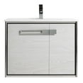 thumbnail image 2 of Fine Fixtures Oakville 30 in. W x 18 in. D x 33 in. H Wall Mounted Bathroom Vanity in Mild Grey Oak with White Ceramic Sink - Chrome hardware, 2 of 8