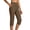Khaki, variant on Zulora Women's High Waisted Capri Yoga Pants with Side Pockets Stretchy Slim Fit Cropped Leggings for Women Quick Dry Comfortable for Running Jogging Pilates Workout and Everyday Casual Wear