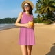 thumbnail image 3 of Fotbe Gingham Vestido de Verano sin Mangas para Mujer – Vestido Midi Línea A, Estilo Camiseta Floral, Vestido Playero Casual y Fluido, 3 of 7