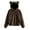 Brown, variant on jsaierl Womens Bear Ear Sherpa Hoodies Solid Fleece Cute Top Long Sleeve Loose Warm Pullover Sweatshirt
