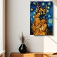thumbnail image 4 of Dog Canvas Art Decor Creative Dog Picture for Wall Decor Van Gogh Starry Night Belgian Tervuren Dog Poster Painting Prints for Living Room Pet Club, 4 of 6
