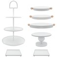 thumbnail image 1 of Juego de 7 soportes de metal para tartas, soporte redondo de 3 niveles, para cupcakes, bandeja de servir para fiestas, bodas, cumpleaños, baby shower, aniversario, 1 of 9