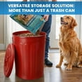 thumbnail image 2 of CHTER 20 Gallon Metal Trash Can with Lid Outdoor Large Trash Bin Steel Garbage Can for Garage Patio Farmhouse Bucket Bird Seed Storage Can Heavy Duty Round Container, Red, 2 of 9