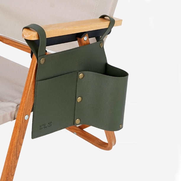 Silla de Camping Baoblaze Organizador de reposabrazos con portavasos color verde 17x21 cm