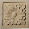 3 1/2"W x 3 1/2"H x 3/4"P Medium Dogwood Flower Square Rosette, Lindenwood