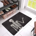 thumbnail image 3 of MKHERT Hipster Human Skeleton Posing Over Black Background Doormat Rug Home Decor Floor Mat Bath Mat 30x18 inch, 3 of 3