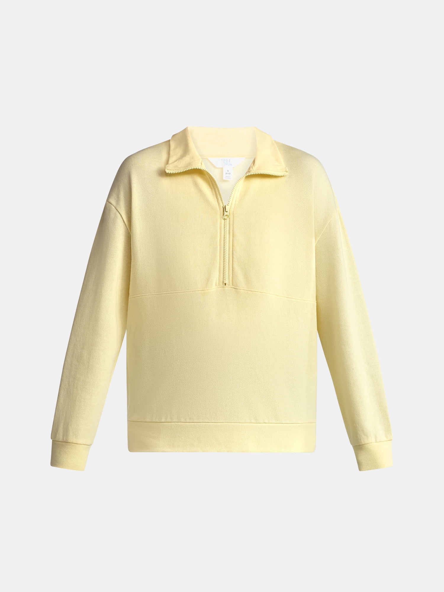 Time and Tru Women's Half Zip Fleece Sweatshirt, Sizes XS-XXXL
