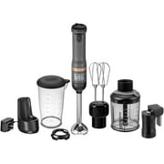 BLACK+DECKER Kitchen Wand Cordless Immersion Blender, 4 in 1 Multi Tool Set, Hand Blender with Charging Dock, Grey (BCKM1014K01)