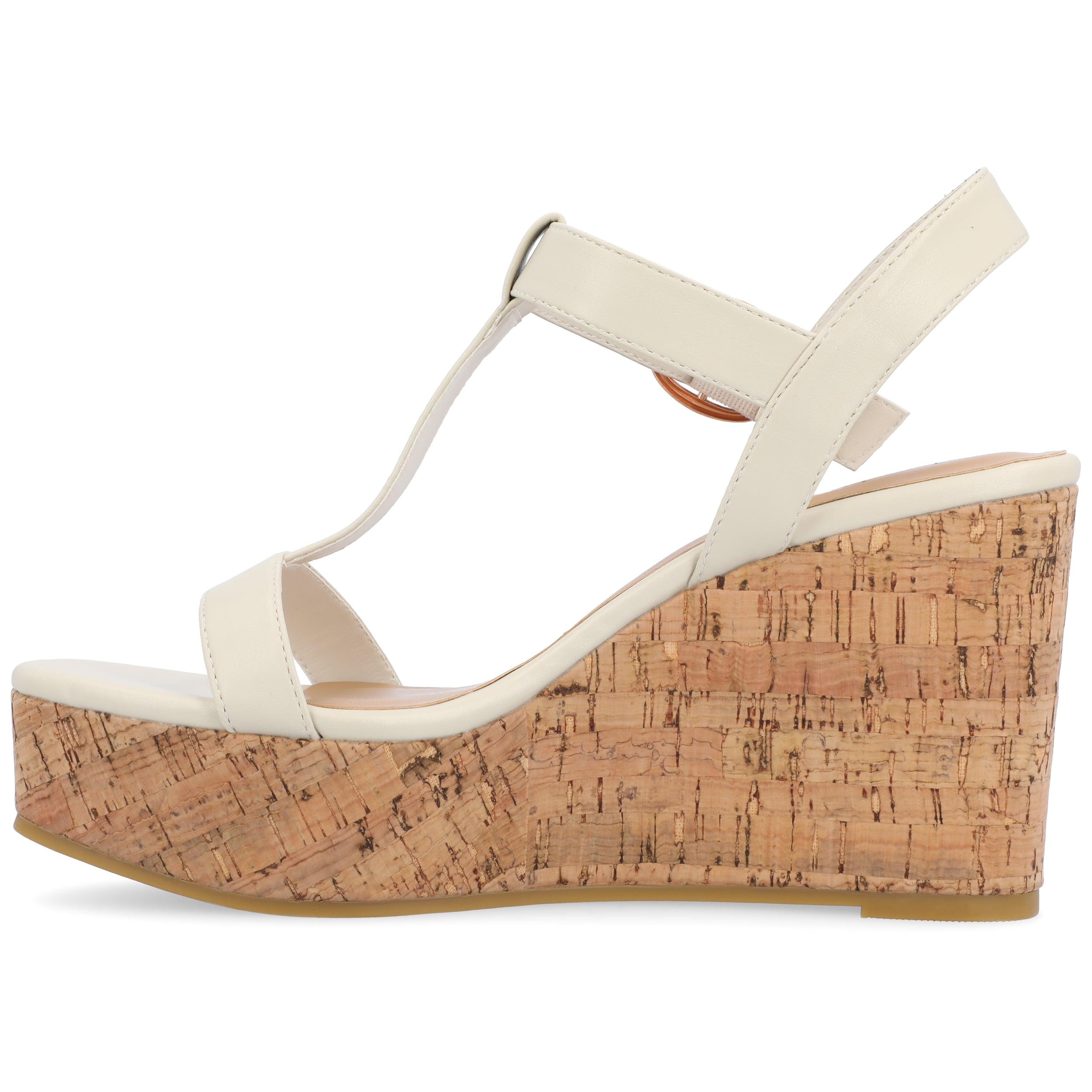 Journee Womens Matildaa Buckle Platform Wedge Sandals