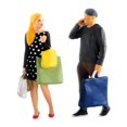 thumbnail image 1 of Resin 1/64 Shopping Figures Ornament Micro Landscape Home Decoration Collections black, 1 of 8