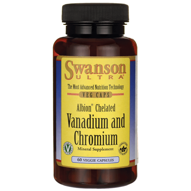 Swanson Albion Chelated Vanadium and Chromium 60 Veggie Capsules