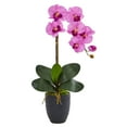 thumbnail image 4 of Nearly Natural Phalaenopsis Orchid Artificial Arrangement in Black Vase, 4 of 7