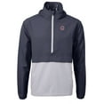 thumbnail image 2 of Men's Cutter & Buck Navy/Gray Chicago Cubs Charter Eco Recycled Half-Zip Anorak Jacket, 2 of 3