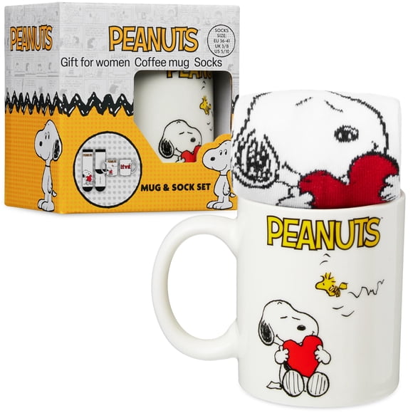 Set de Regalo Get Trend: Taza Peanuts Snoopy 340ml y Calcetines